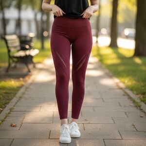Women's Burgundy Leggings